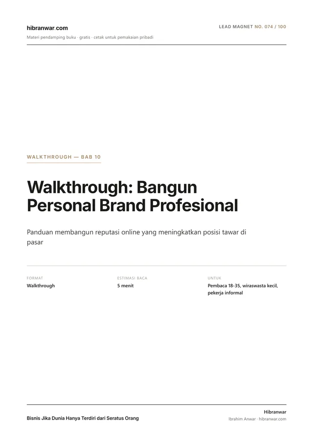 Walkthrough: Bangun Personal Brand Profesional