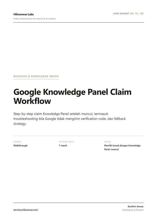 Google Knowledge Panel Claim Workflow