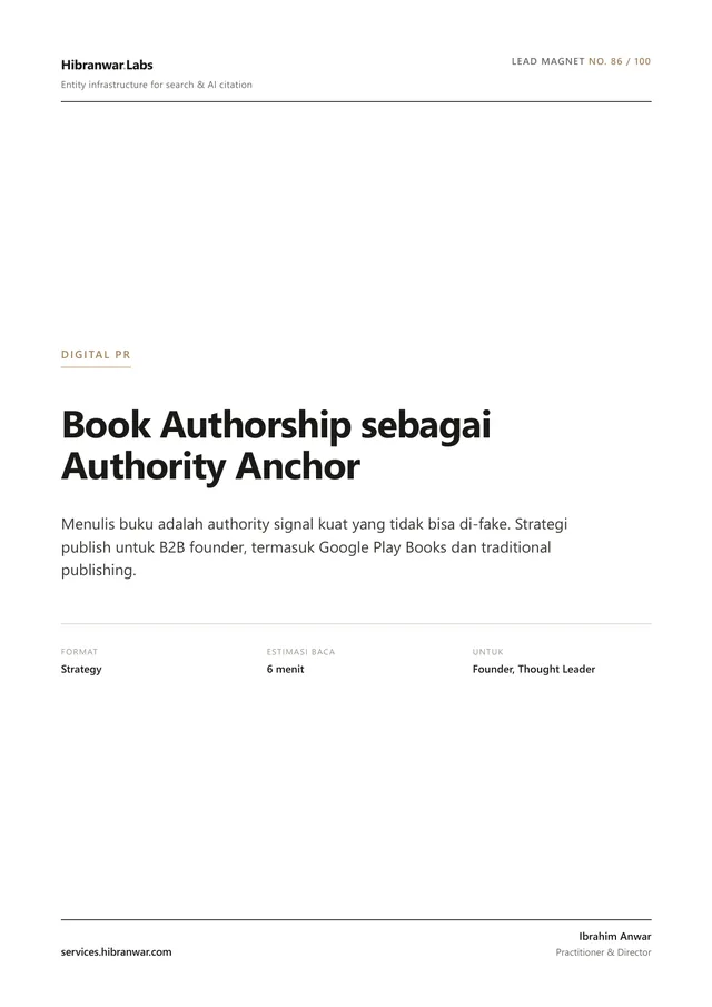 Book Authorship sebagai Authority Anchor