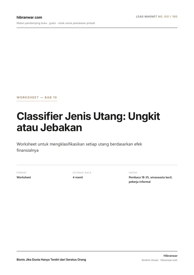 Classifier Jenis Utang: Ungkit atau Jebakan