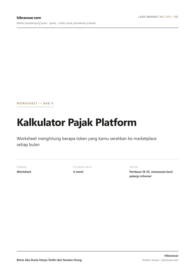 Kalkulator Pajak Platform