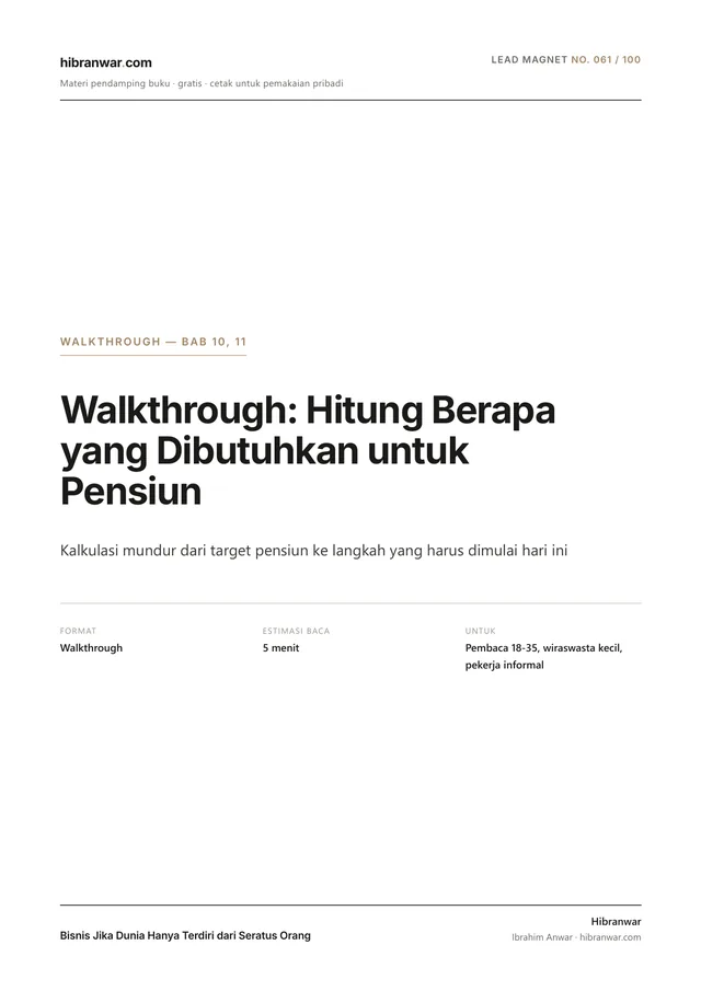 Walkthrough: Hitung Berapa yang Dibutuhkan untuk Pensiun