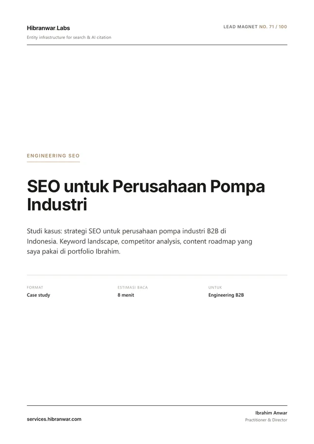 SEO untuk Perusahaan Pompa Industri