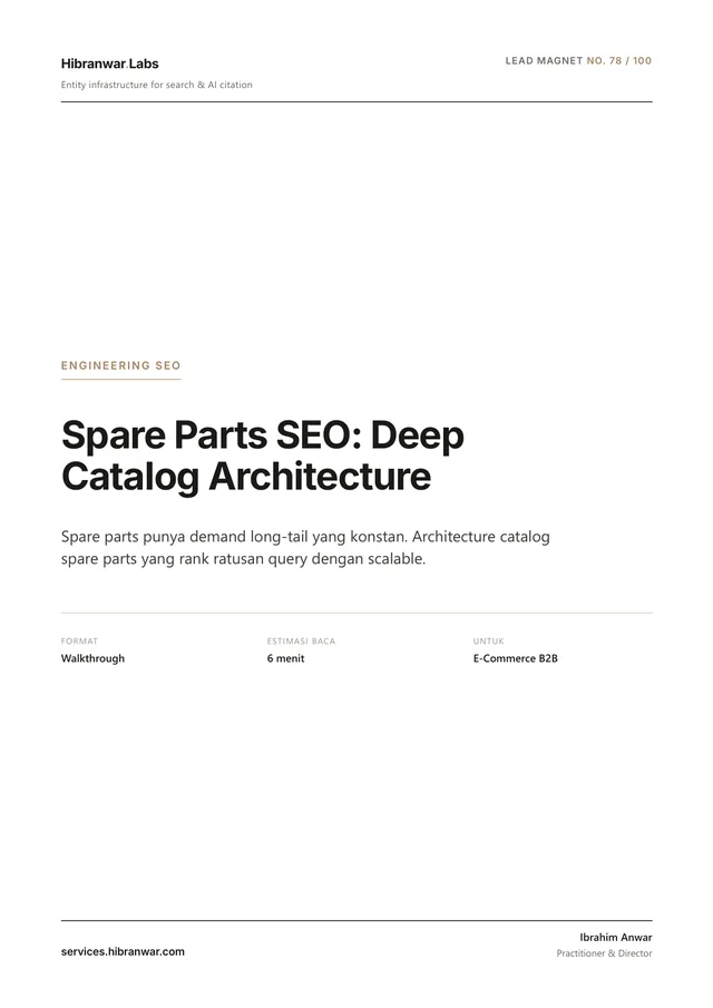 Spare Parts SEO: Deep Catalog Architecture