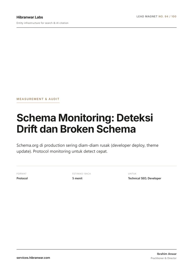 Schema Monitoring: Deteksi Drift dan Broken Schema
