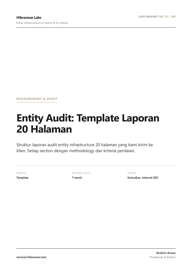 Entity Audit: Template Laporan 20 Halaman