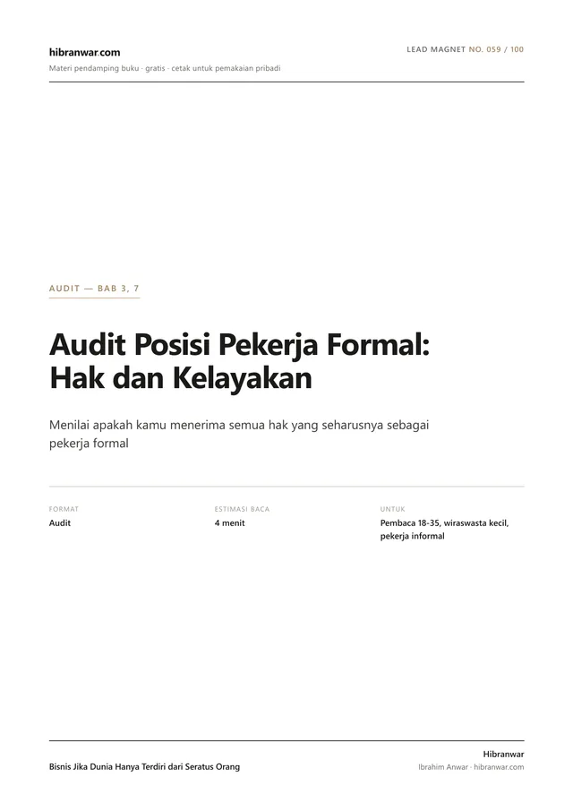 Audit Posisi Pekerja Formal: Hak dan Kelayakan