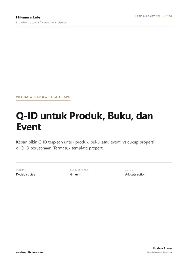 Q-ID untuk Produk, Buku, dan Event