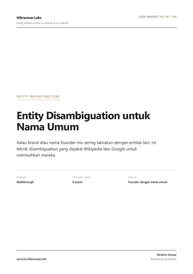 Entity Disambiguation untuk Nama Umum