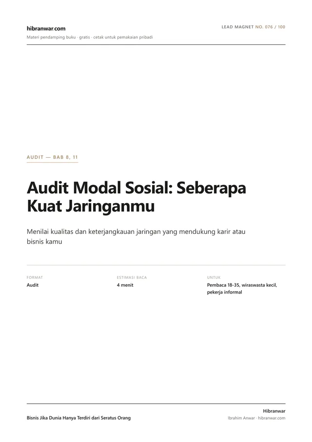 Audit Modal Sosial: Seberapa Kuat Jaringanmu