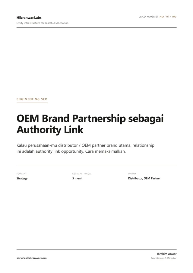 OEM Brand Partnership sebagai Authority Link