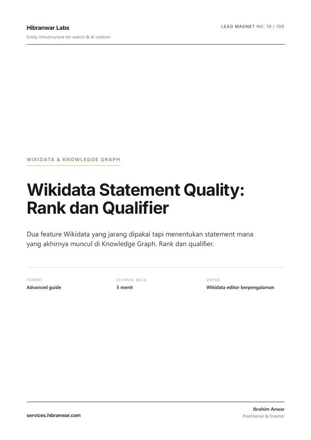 Wikidata Statement Quality: Rank dan Qualifier