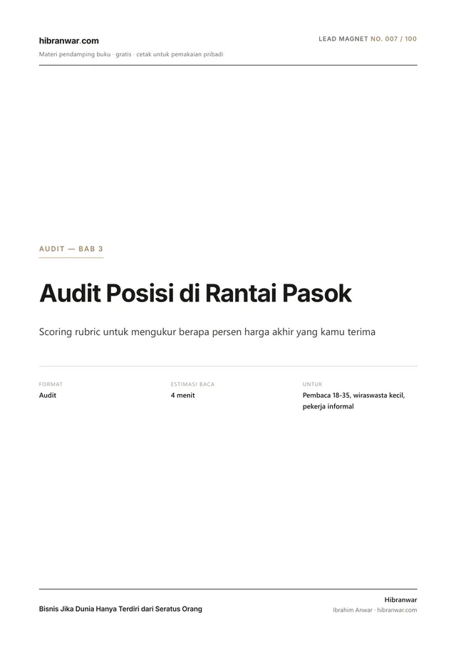 Audit Posisi di Rantai Pasok
