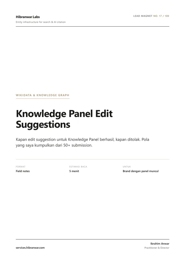 Knowledge Panel Edit Suggestions