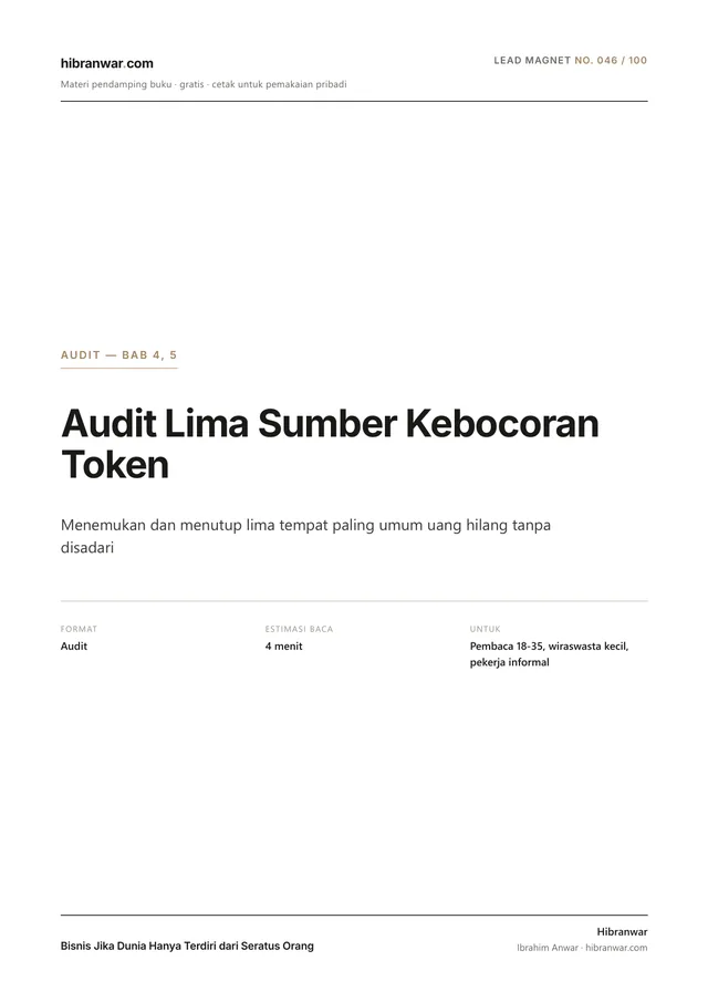 Audit Lima Sumber Kebocoran Token