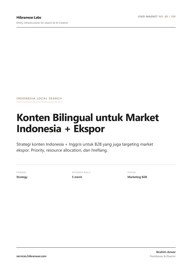 Konten Bilingual untuk Market Indonesia + Ekspor
