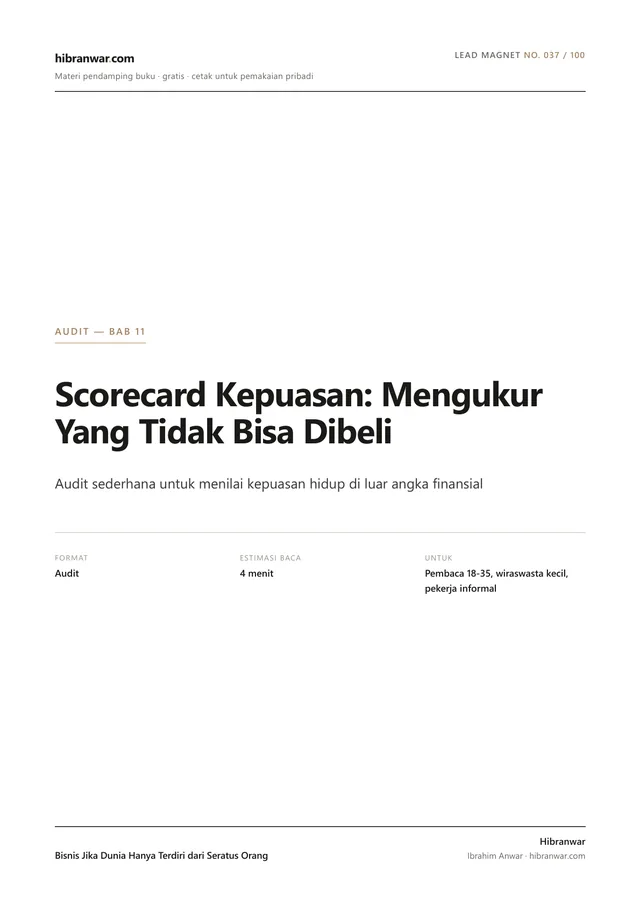 Scorecard Kepuasan: Mengukur Yang Tidak Bisa Dibeli