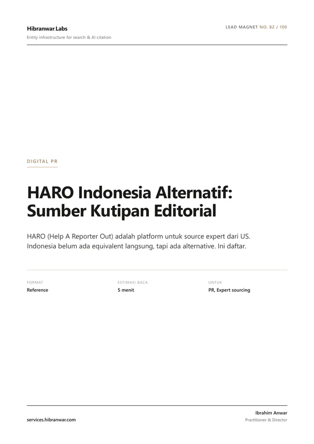 HARO Indonesia Alternatif: Sumber Kutipan Editorial