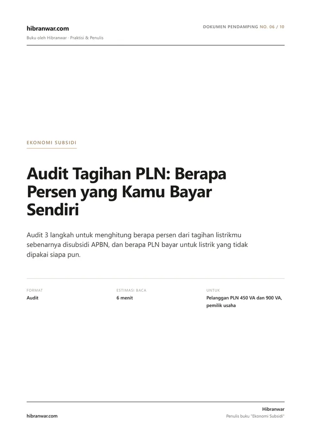 Audit Tagihan PLN: Berapa Persen yang Kamu Sebenarnya Bayar