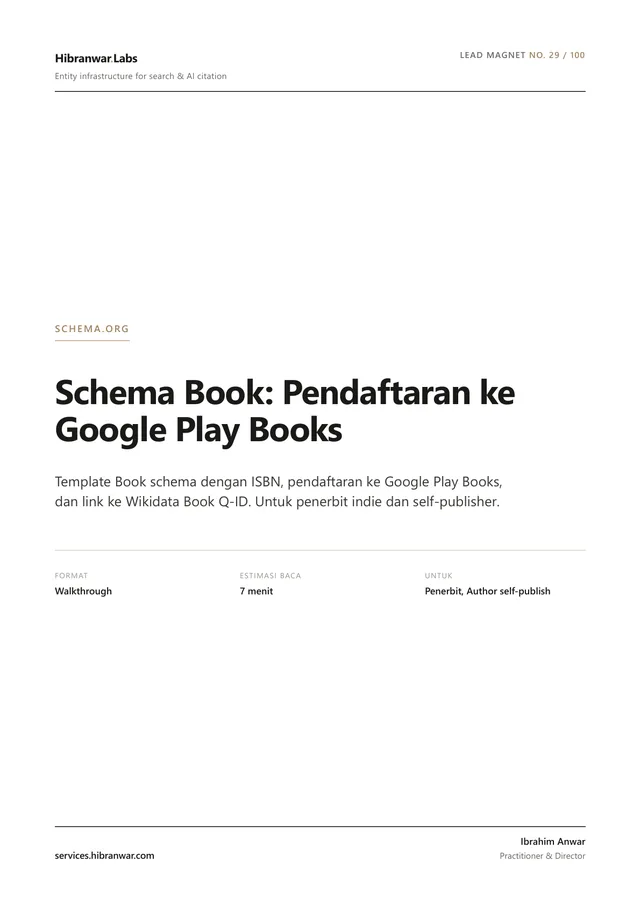 Schema Book: Pendaftaran ke Google Play Books
