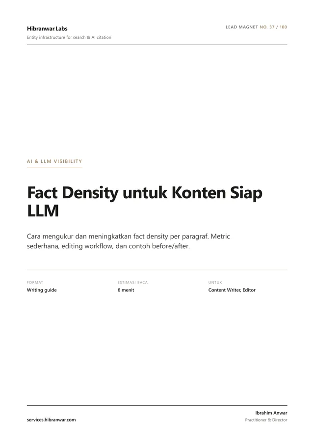 Fact Density untuk Konten Siap LLM