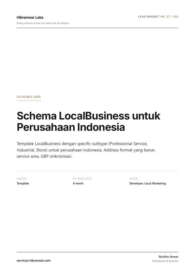 Schema LocalBusiness untuk Perusahaan Indonesia