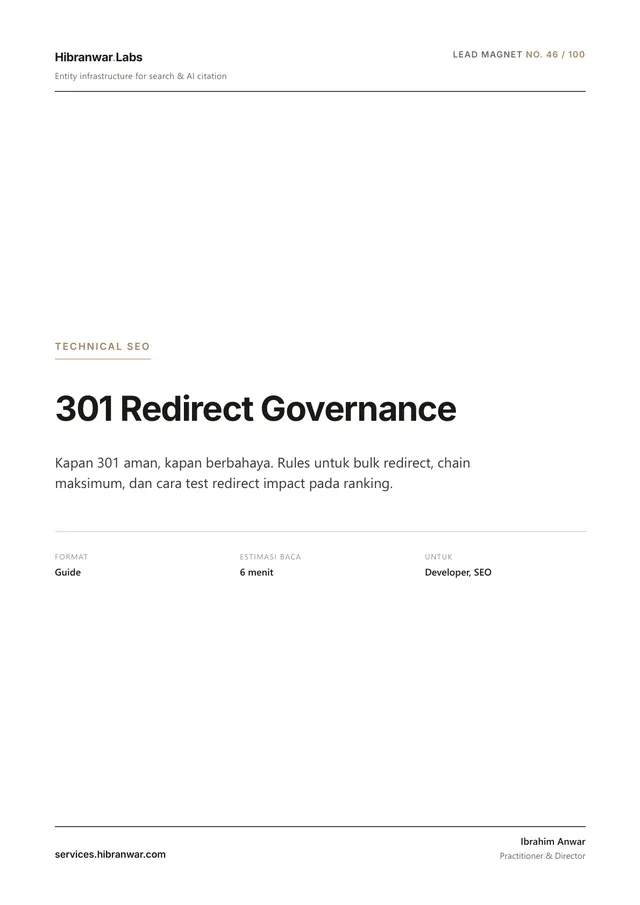 301 Redirect Governance