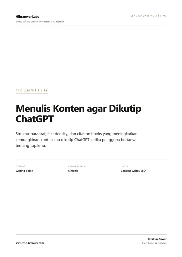 Menulis Konten agar Dikutip ChatGPT