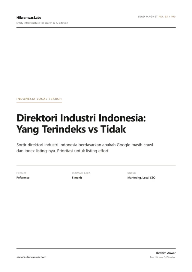 Direktori Industri Indonesia: Yang Terindeks vs Tidak