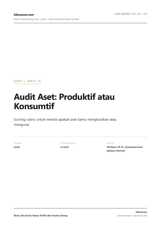 Audit Aset: Produktif atau Konsumtif
