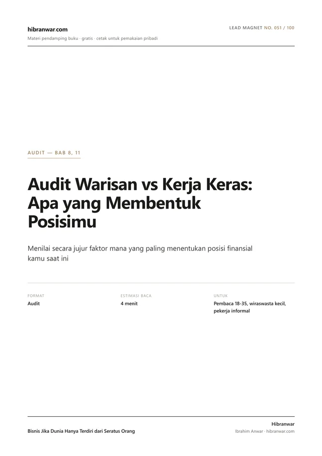 Audit Warisan vs Kerja Keras: Apa yang Membentuk Posisimu