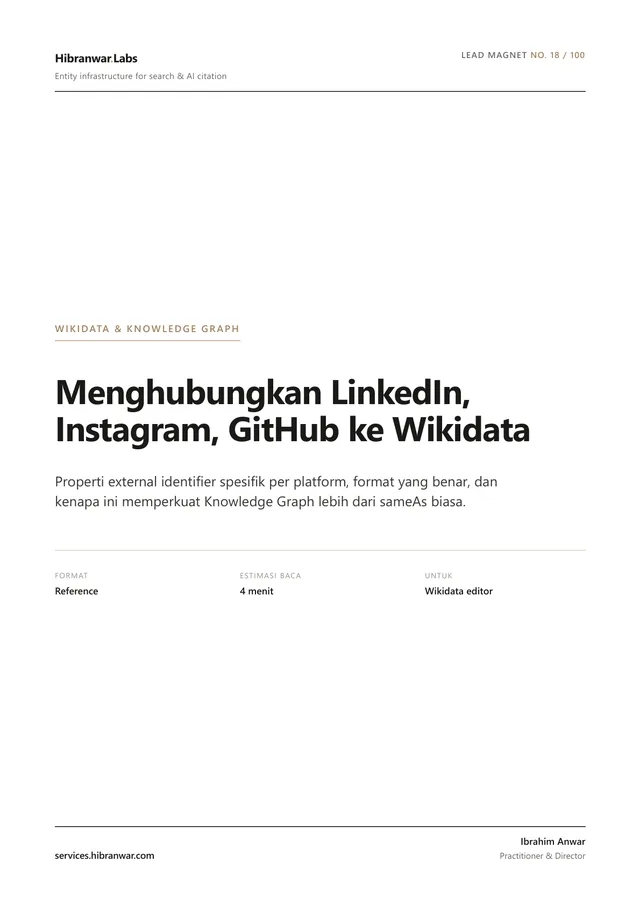 Menghubungkan LinkedIn, Instagram, GitHub ke Wikidata