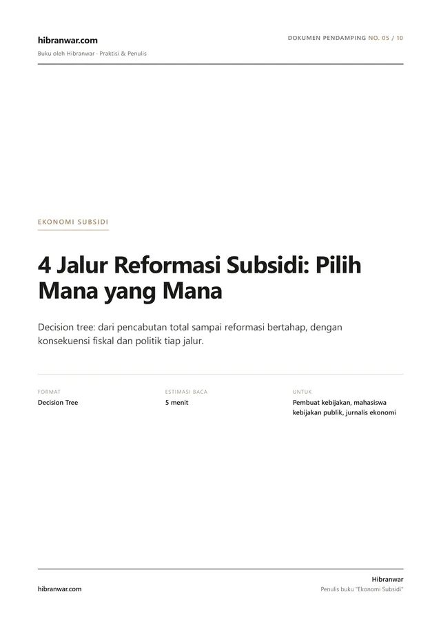 Decision Tree: 4 Jalur Reformasi Subsidi Indonesia