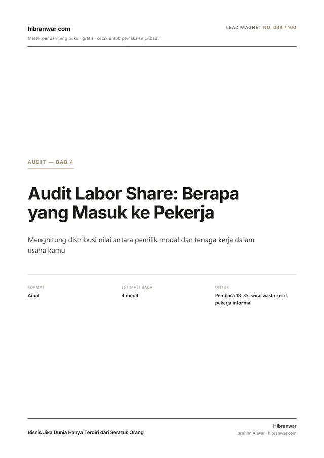 Audit Labor Share: Berapa yang Masuk ke Pekerja